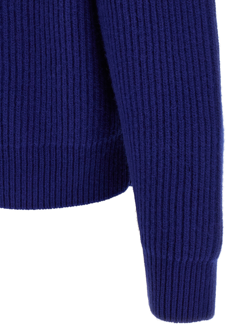 Jil Sander - fisherman rib knit crew neck sweater