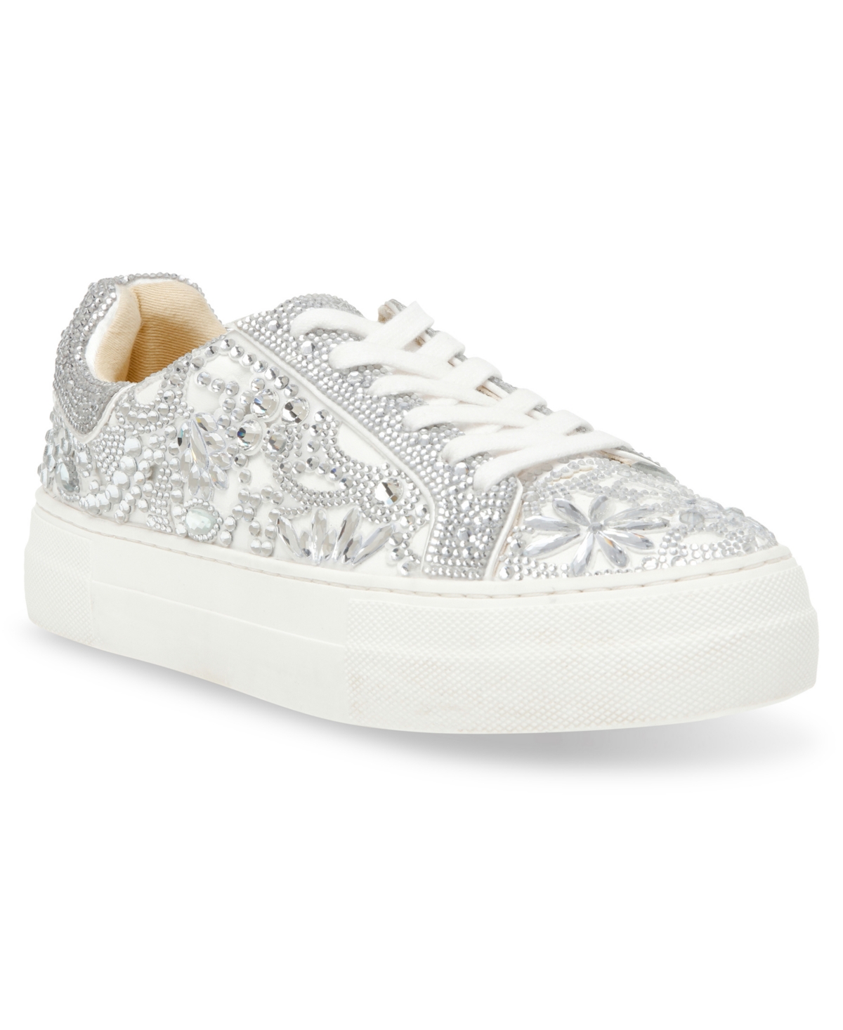 Women's Reily Rhinestone Platform Sneakers - White