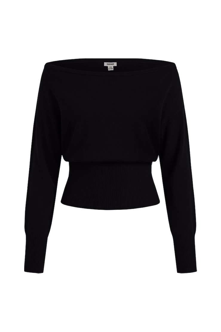 Off Shoulder Reset Long Sleeve Top - Black - Women Clothing