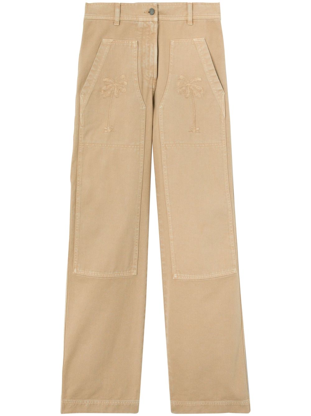 Mid-rise straight-leg trousers - Neutrals