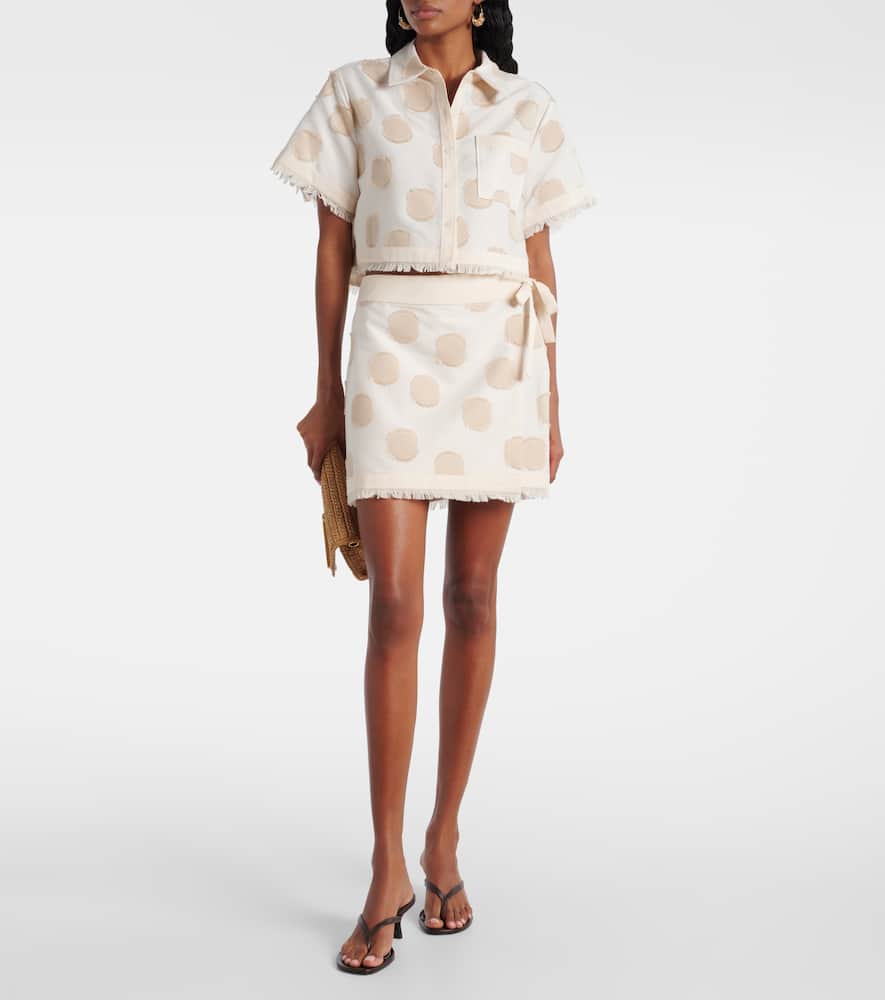 Bethany polka-dot wrap skirt