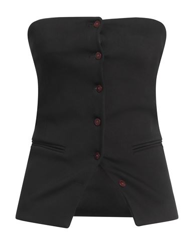 Alysi Chocolat Woman Top Black Size 2 Cotton, Polyamide, Elastane