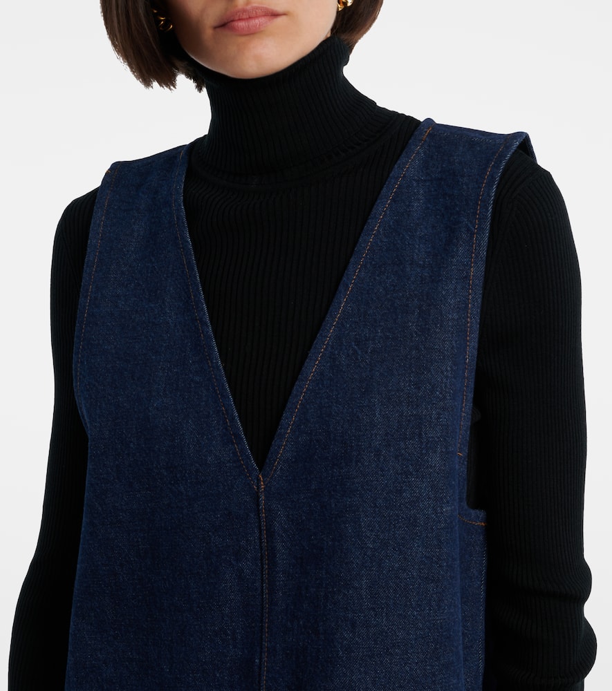 Pinafore cotton denim minidress