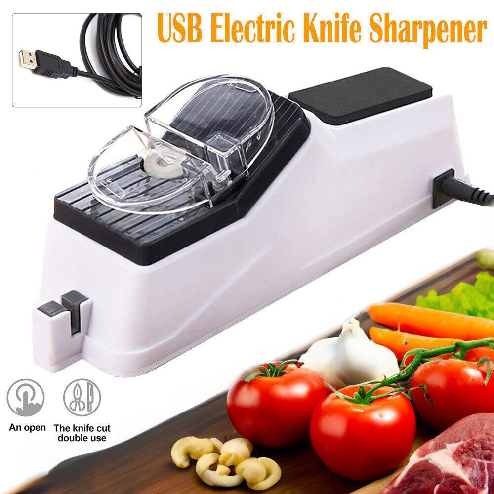 TEMU 2-in-1 Electric Knife Sharpener, Suitable For Meat And Vegetable Knives, Specializes In Rough, Fine Grinding And Polishing Of Kitchen Knive