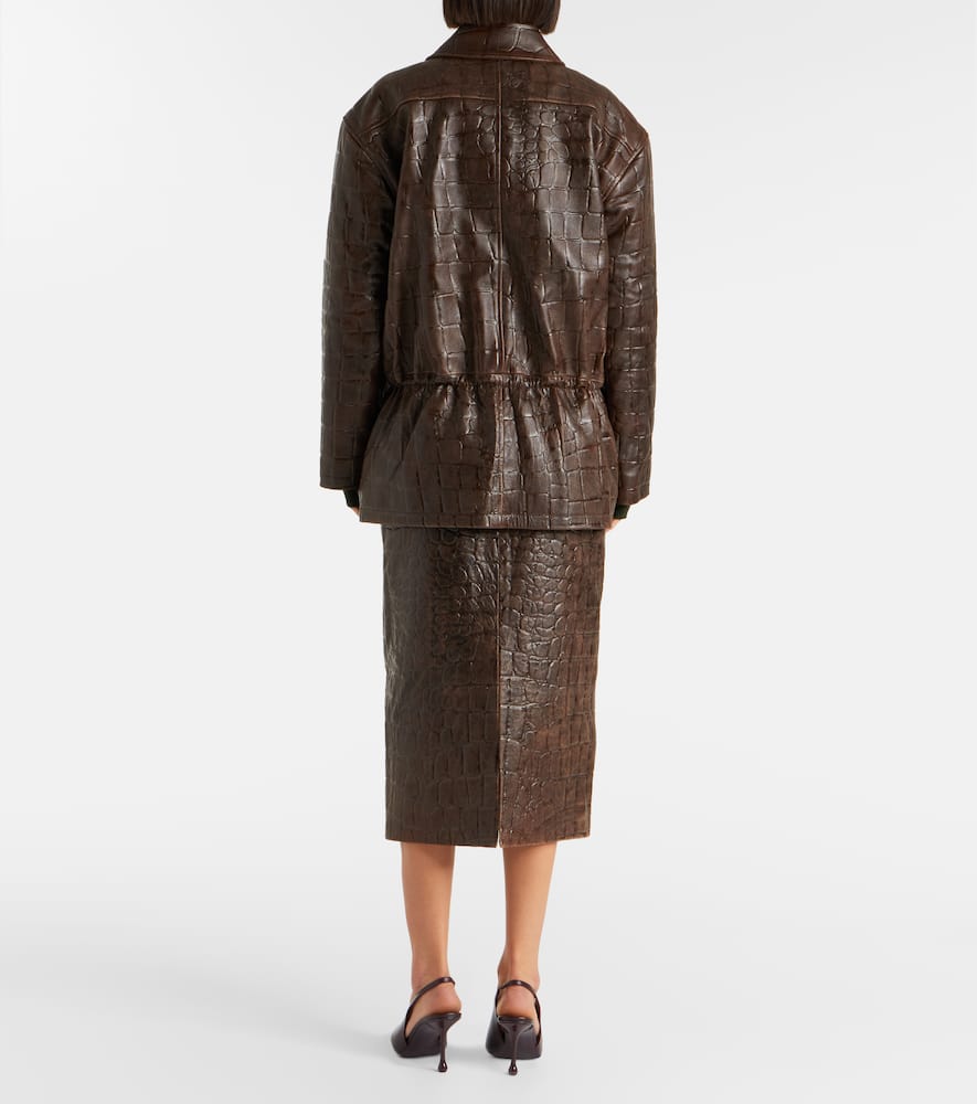 Norcutt croc-effect leather jacket