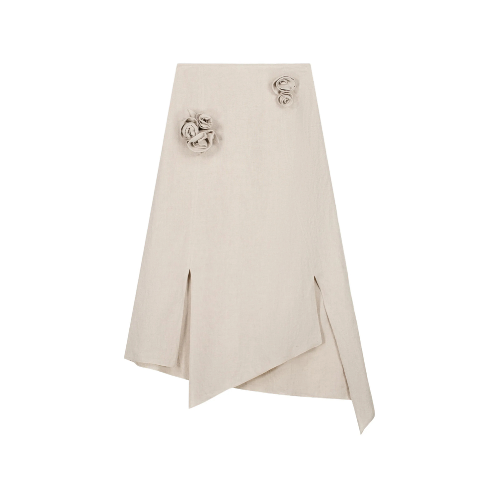 Knotted Flower Midi Skirt