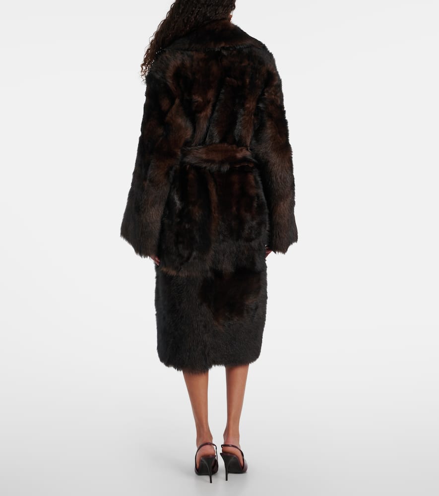 Uma shearling wrap coat
