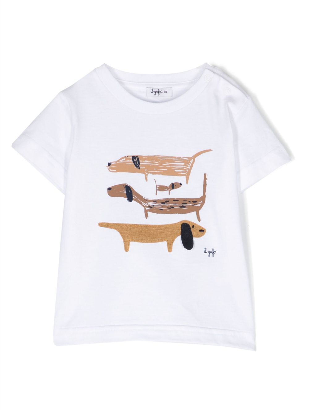 Dog-print cotton T-shirt - White
