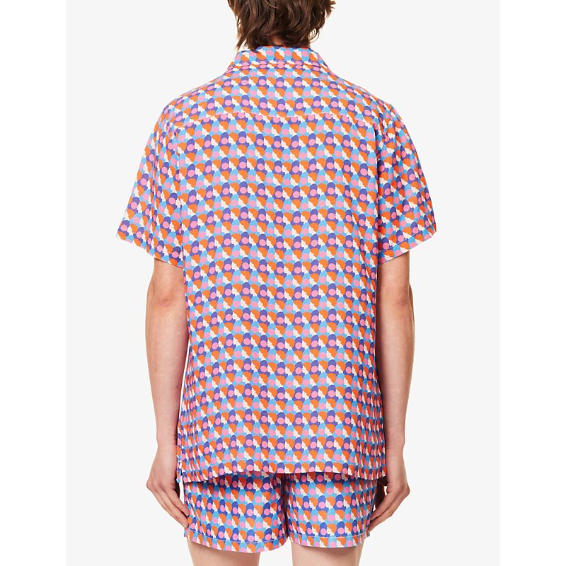 Arrels Barcelona 남성 Mens Pink Bubblegum Olimpia Printed Woven Shirt S 75521746