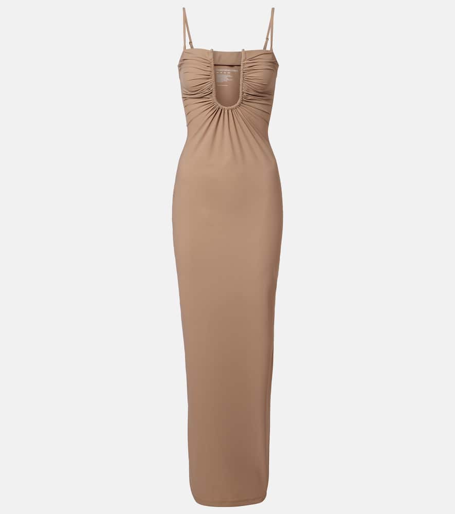Ruched jersey maxi dress