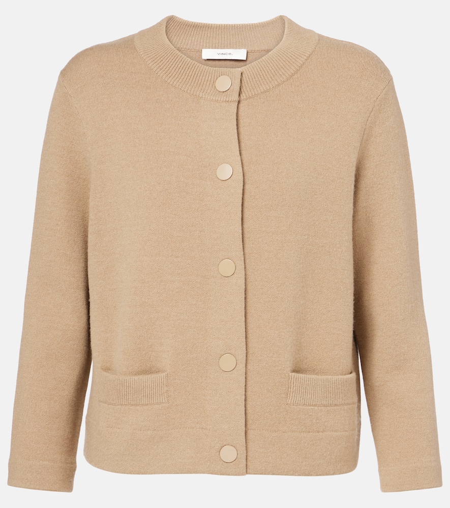 Shrunken wool and cashmere cardigan