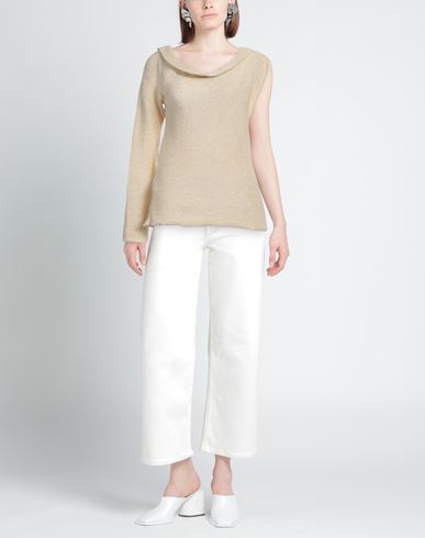 Woman Sweater Sand Size L Cotton, Acrylic