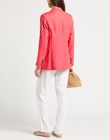 Woman Blazer Coral Size 4 Linen