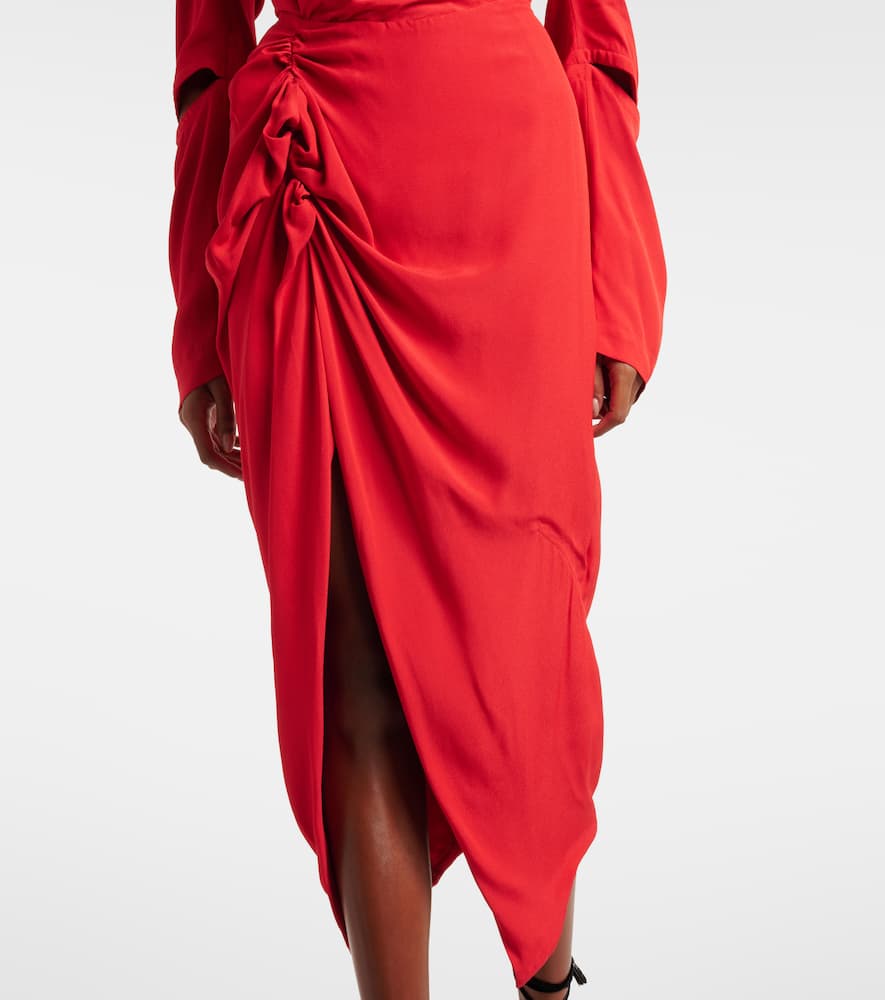 Panther draped midi dress
