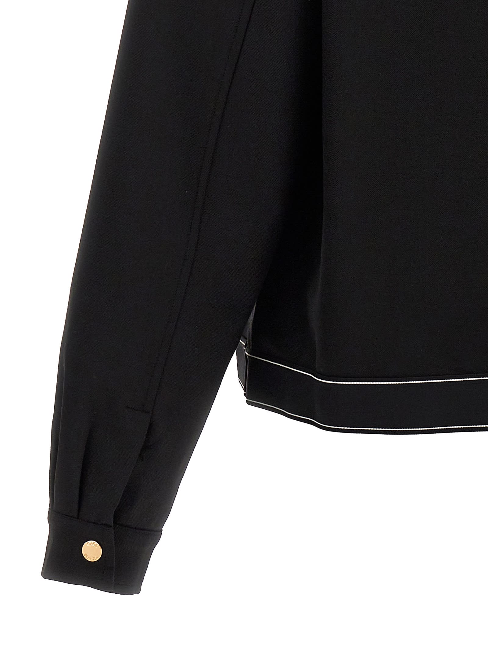 Logo-print zipped bomber jacket - Black