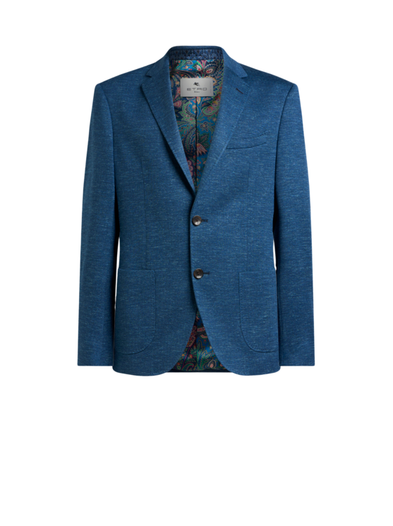 Single-breasted Jaspé Wool-blend Jersey Jacket