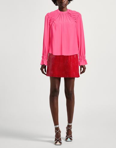 Woman Top Fuchsia Size 10 Acetate, Silk