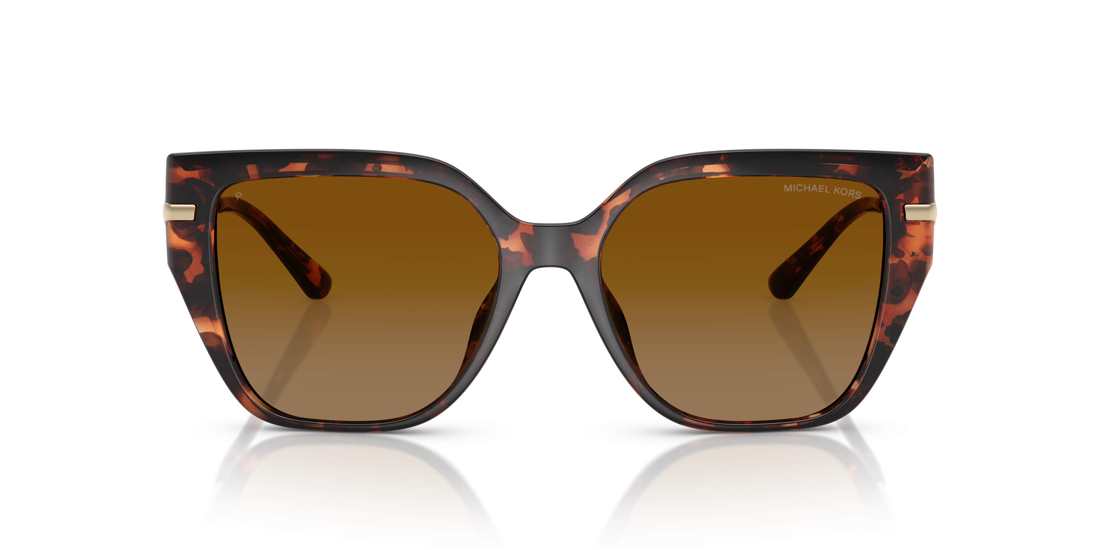Michael Kors Vrouw Michael Kors MK2231U ST. BARTHS 40319P Zonnebrillen Geïnjecteerd Schildpad Bruin Kwadraat Gepolariseerd