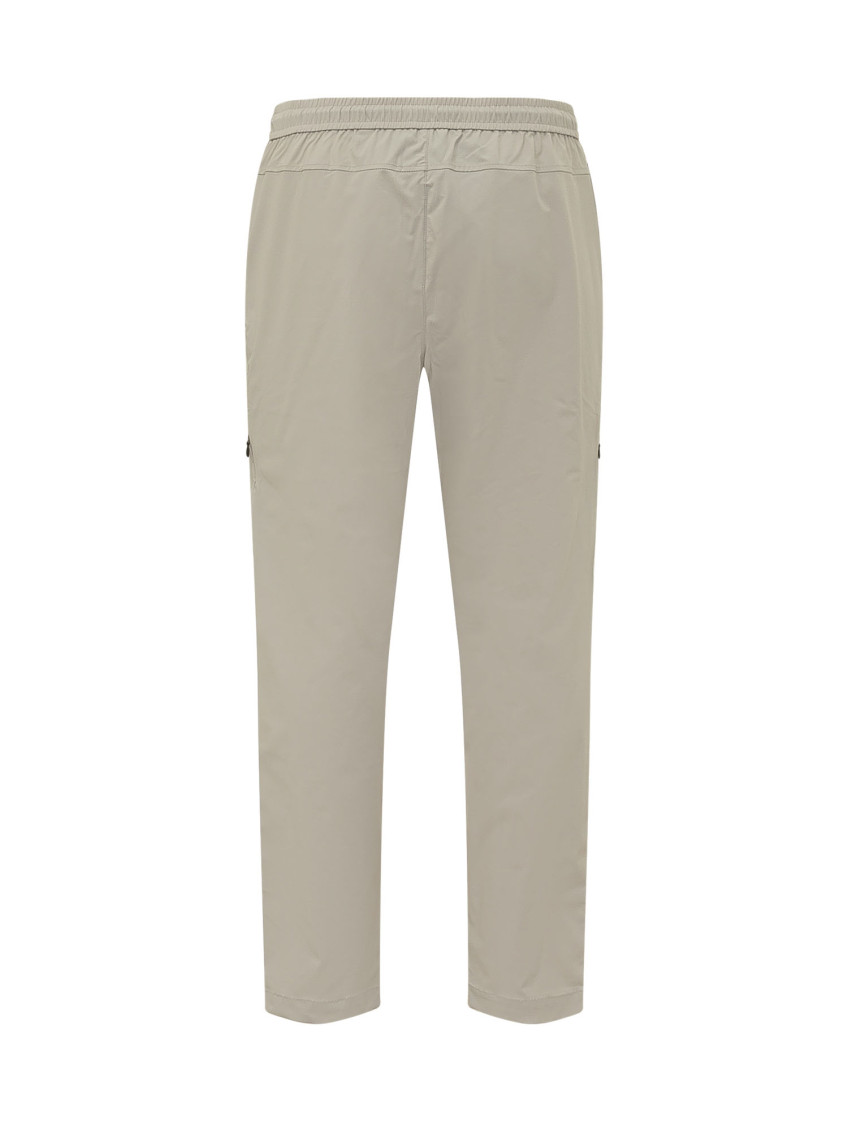 Beige Straight Drawstring Pants