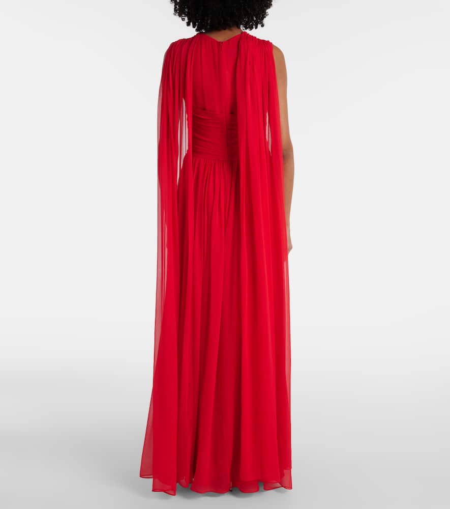 Seva gathered silk georgette gown