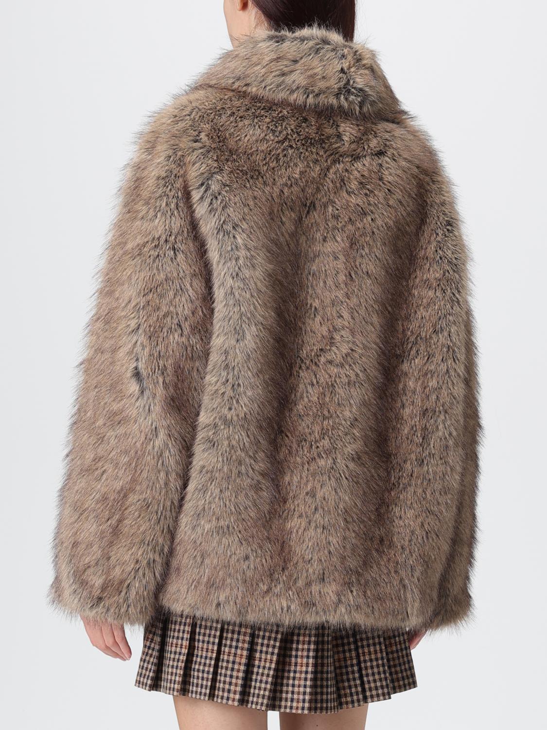 Fur Coat Woman color Brown