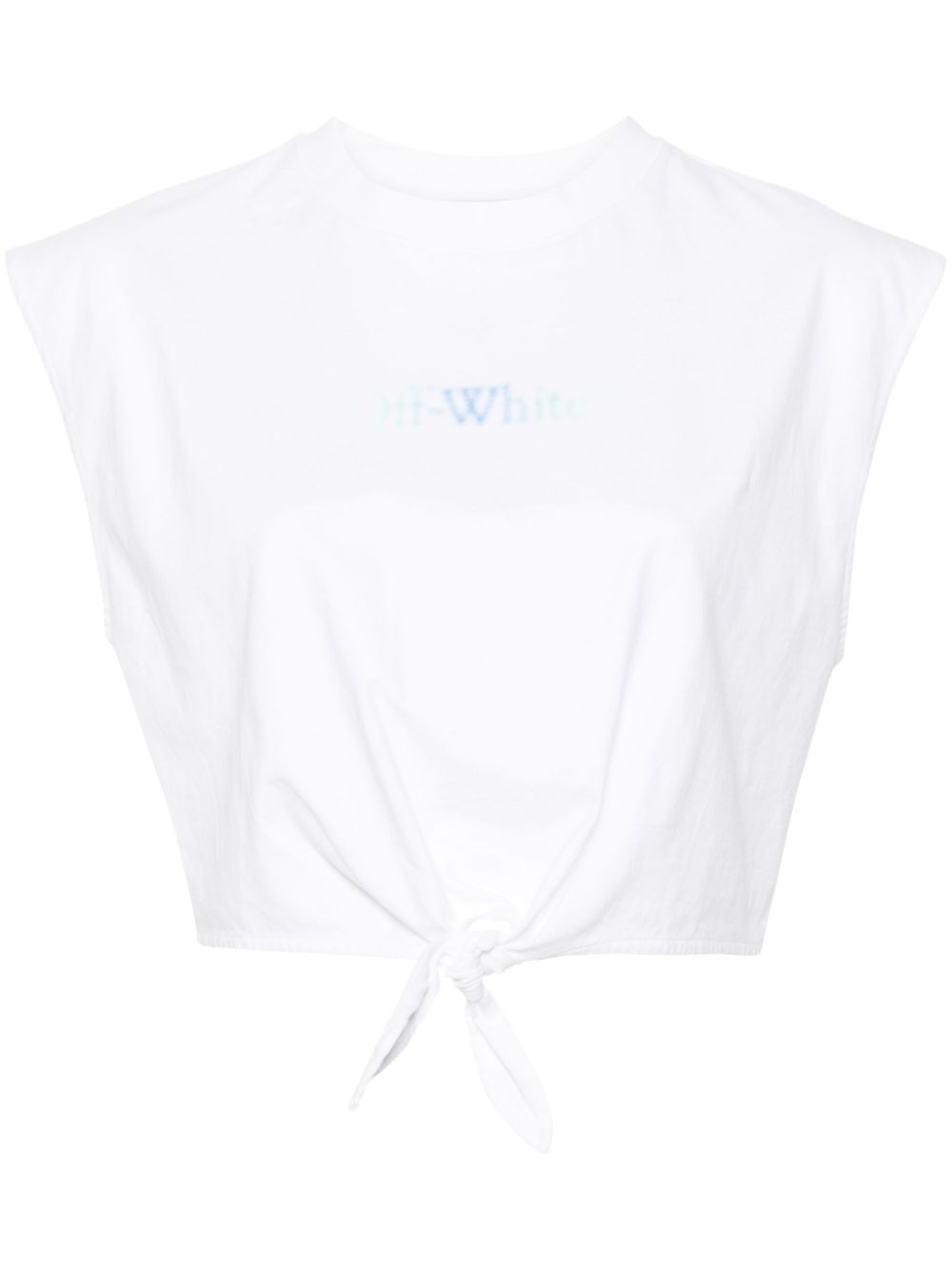Arrows-motif cotton crop top