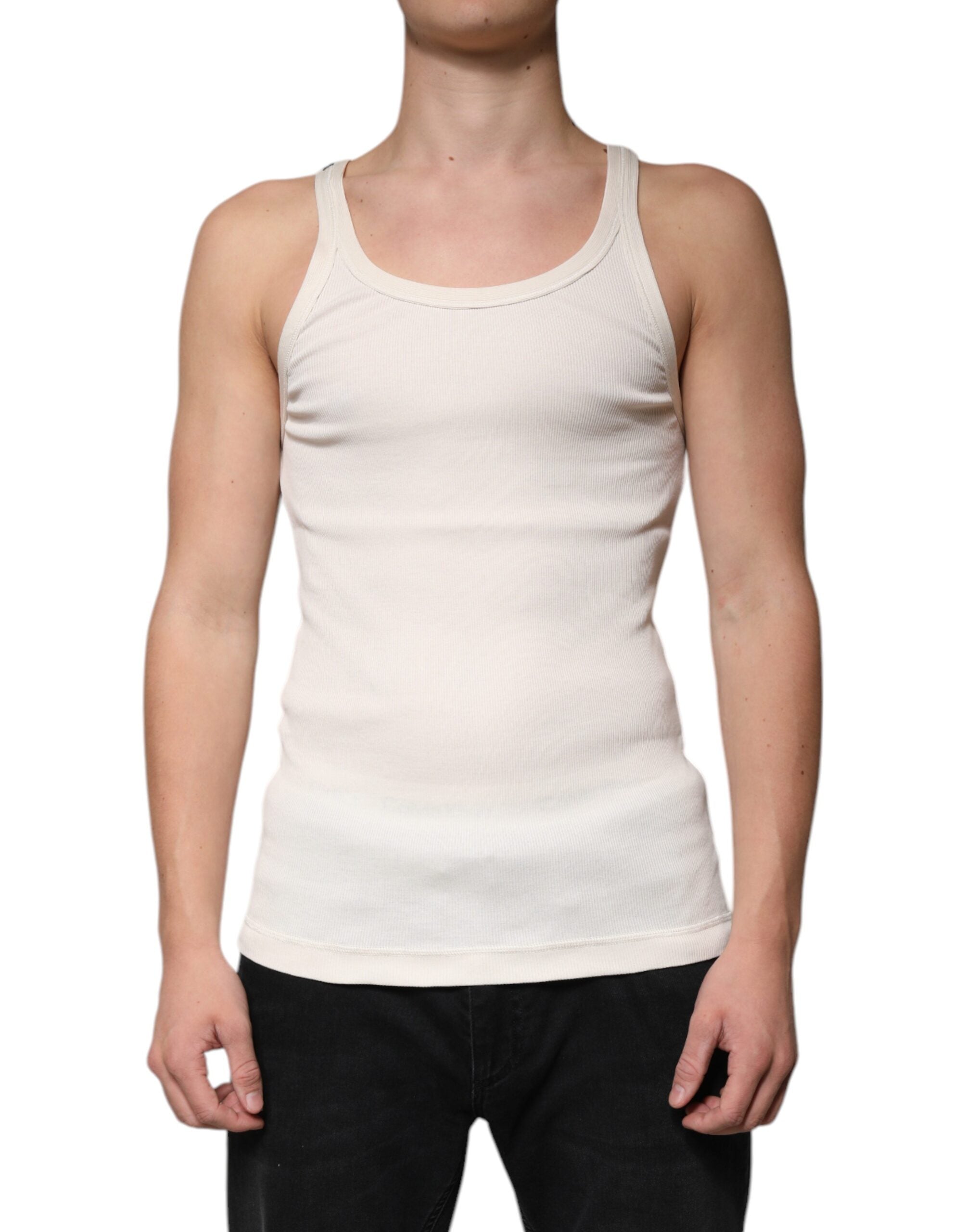 Cotton Ribbed Tank Top — White