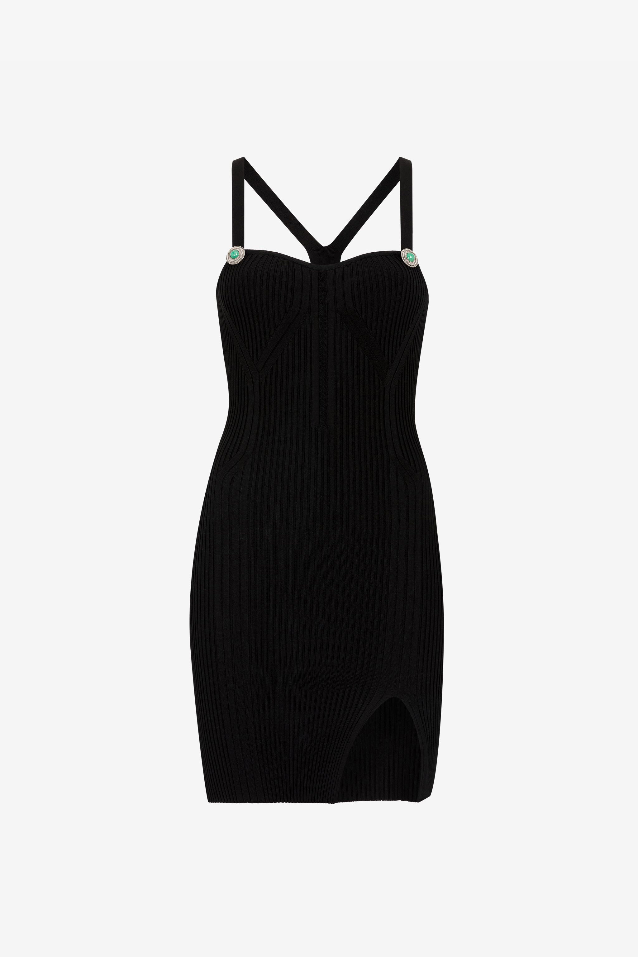 Ribbed-knit Mini Dress