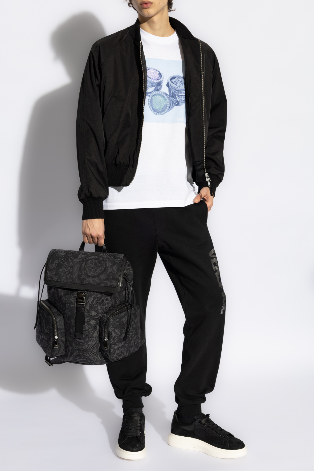 T-shirt With Colorful Print, Men's, White