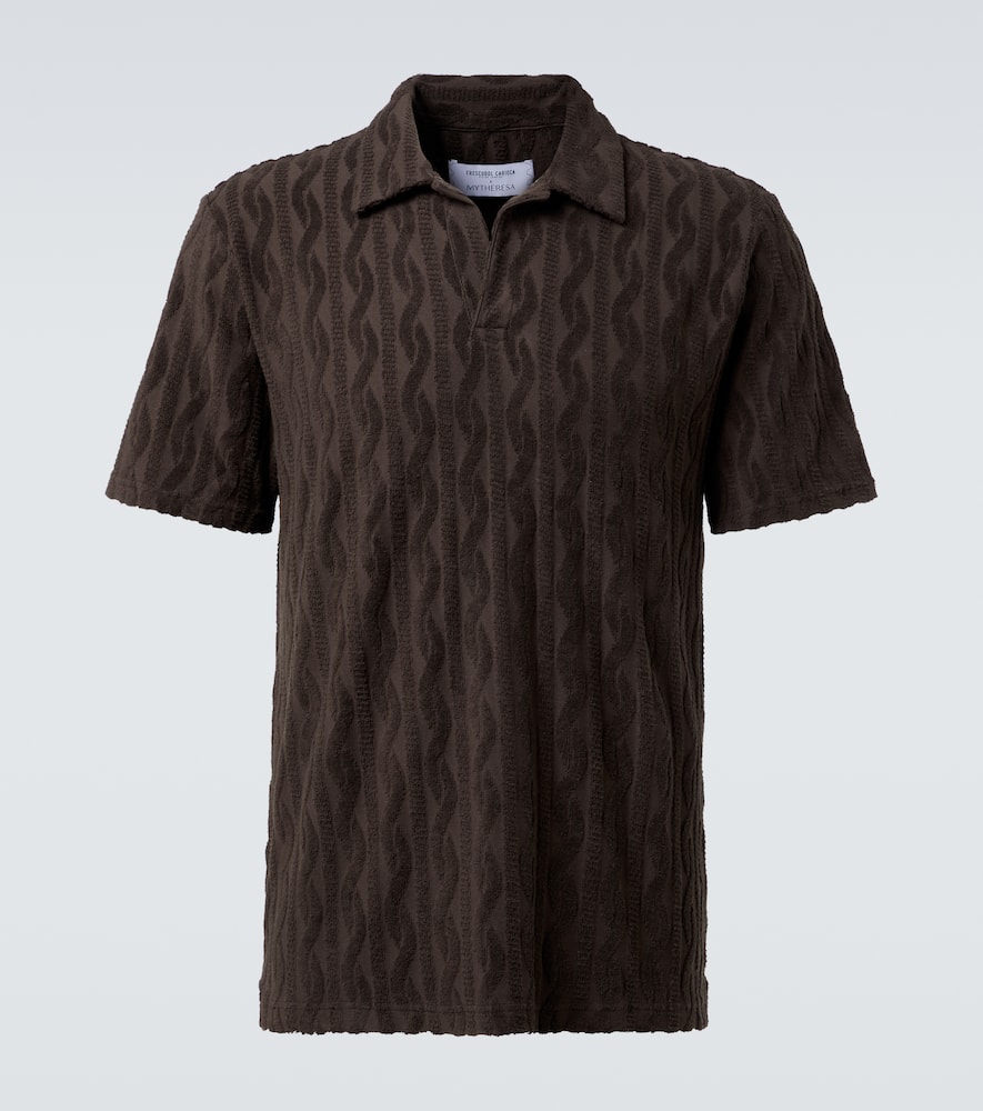 Faustino cotton terry jacquard polo shirt