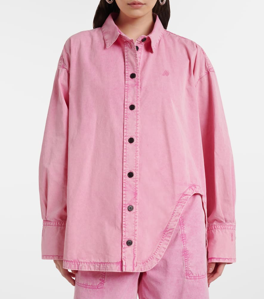 Diana asymmetric cotton canvas overshirt