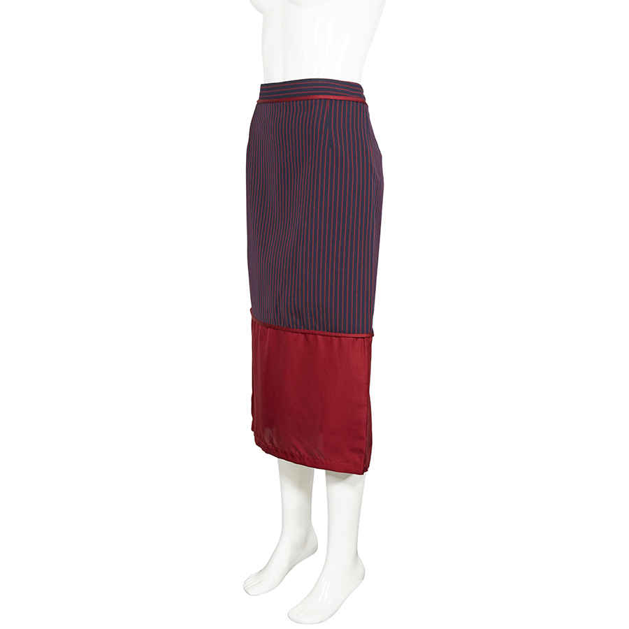 Ladies Striped Panel Midi Skirt