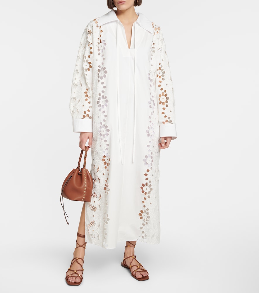 Embroidered cotton midi dress