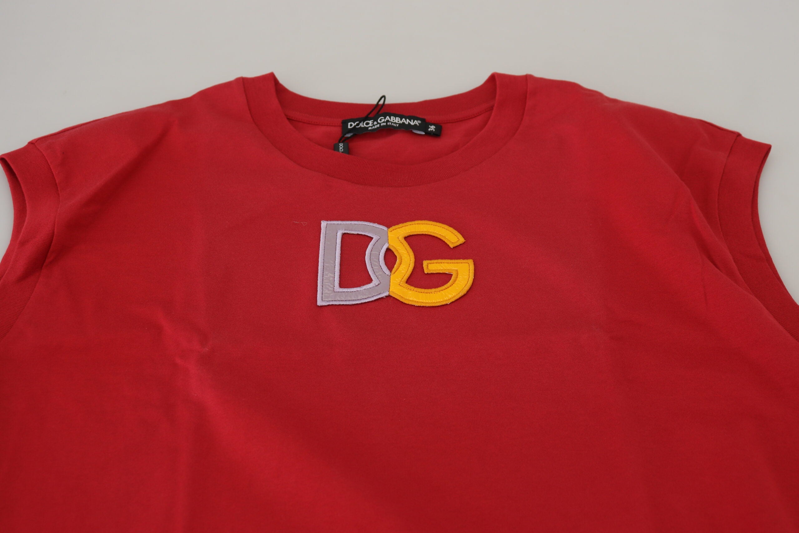 Logo-Embroidered Cotton Tank Top — Red