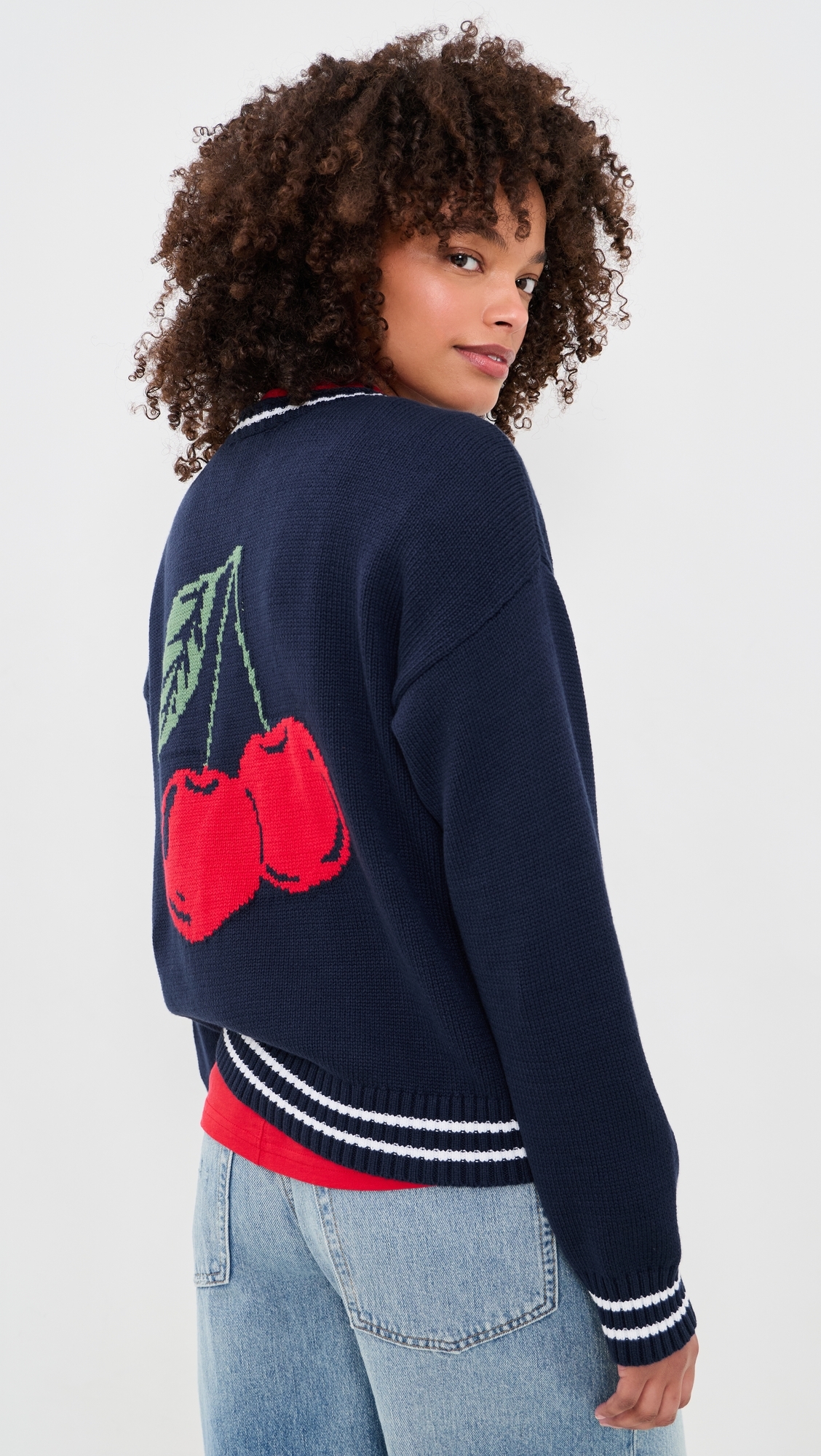 Cherry On Top Sweater Navy/White/Cherry