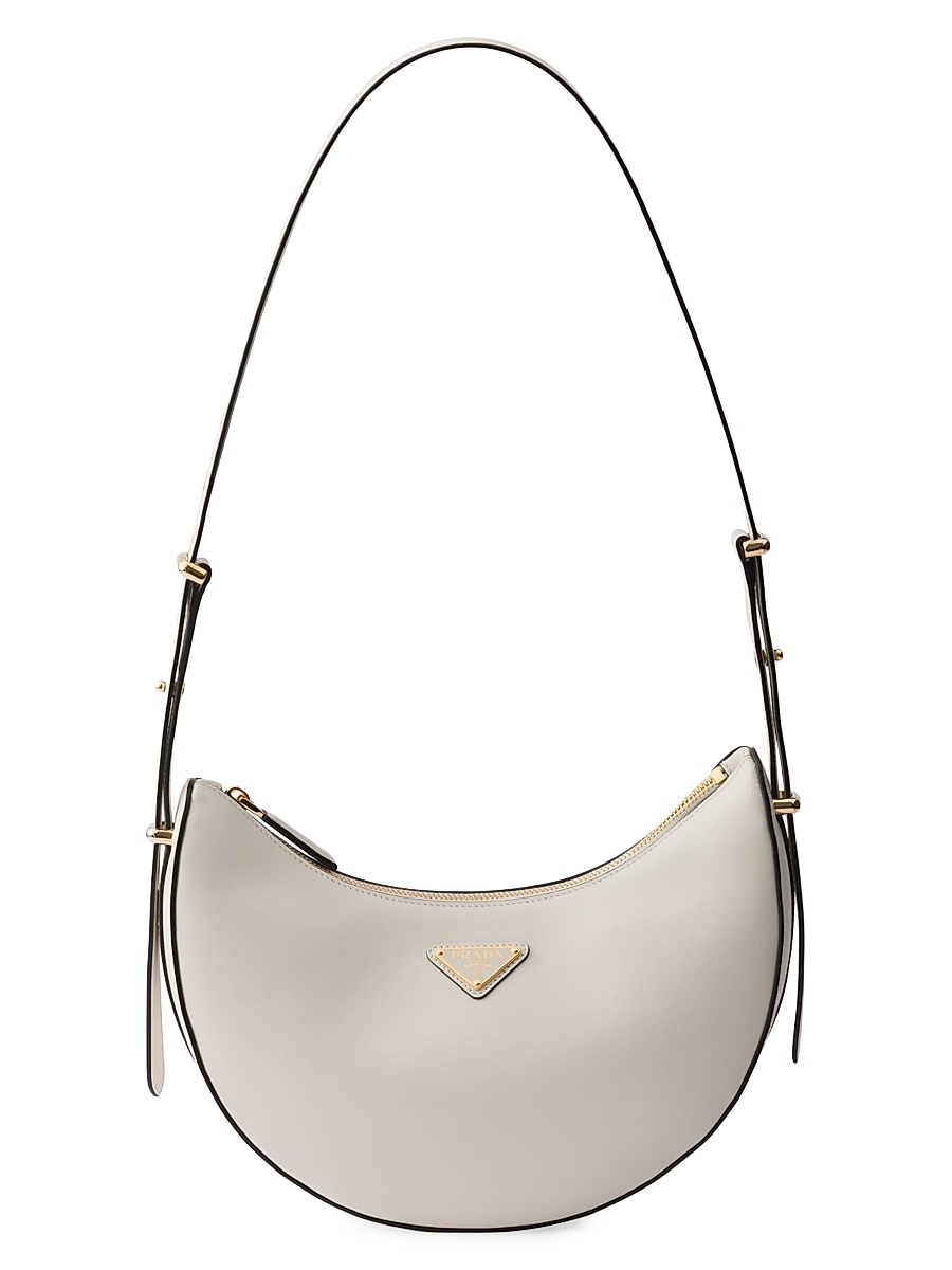 Women's Arqué Small Leather Shoulder Bag - White