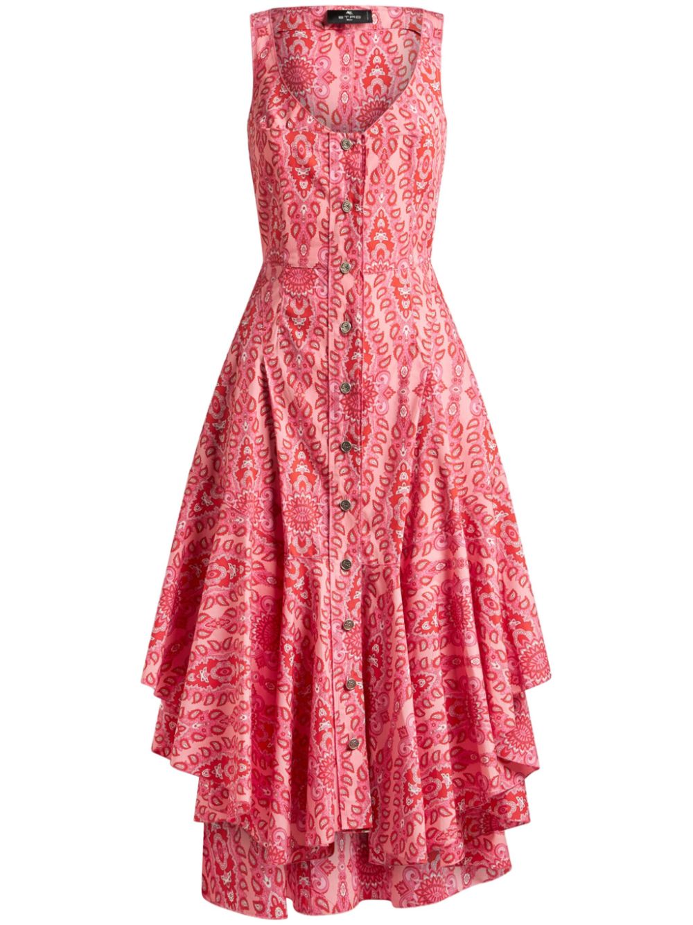 Medallion-motif sleeveless dress - Pink