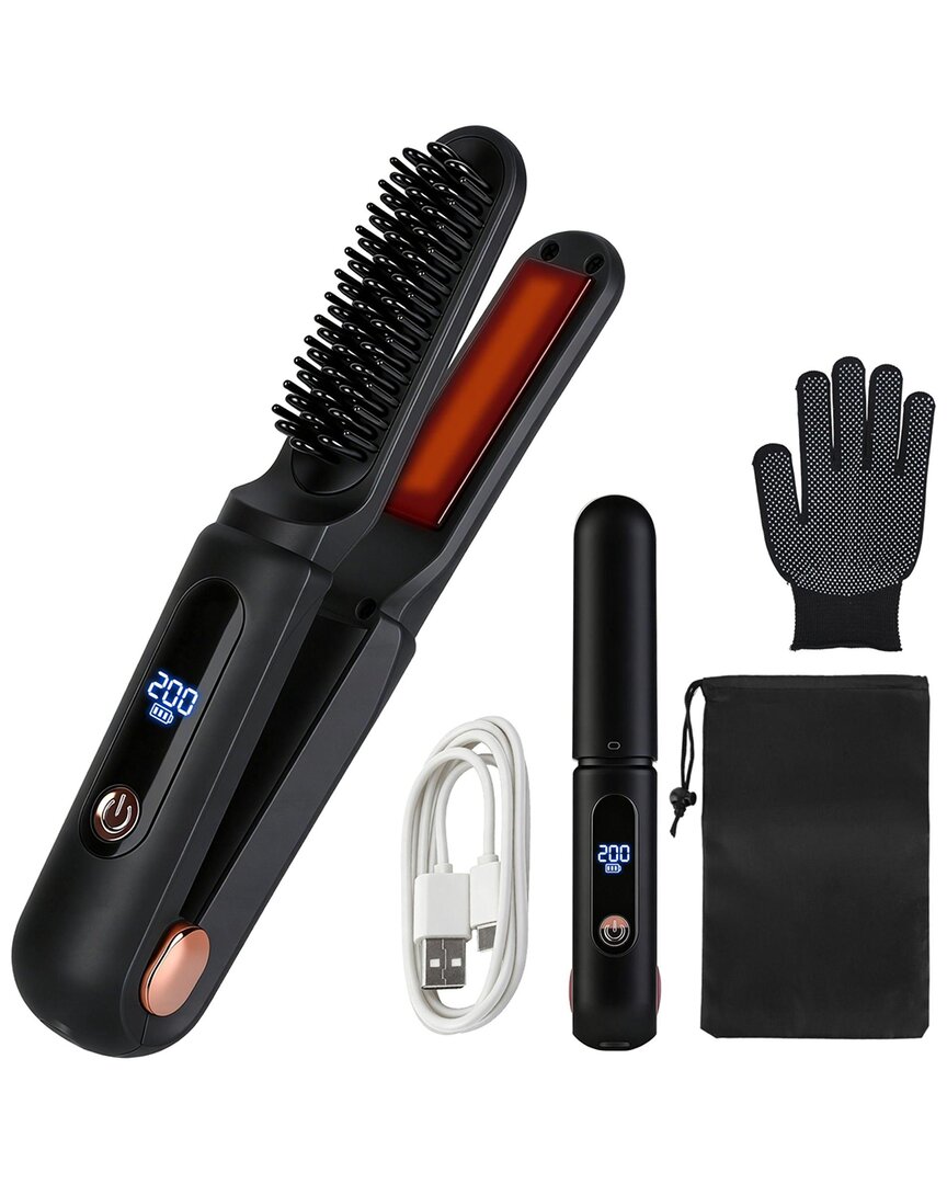 2-In-1 Cordless Ceramic Hair Straightener & Brush