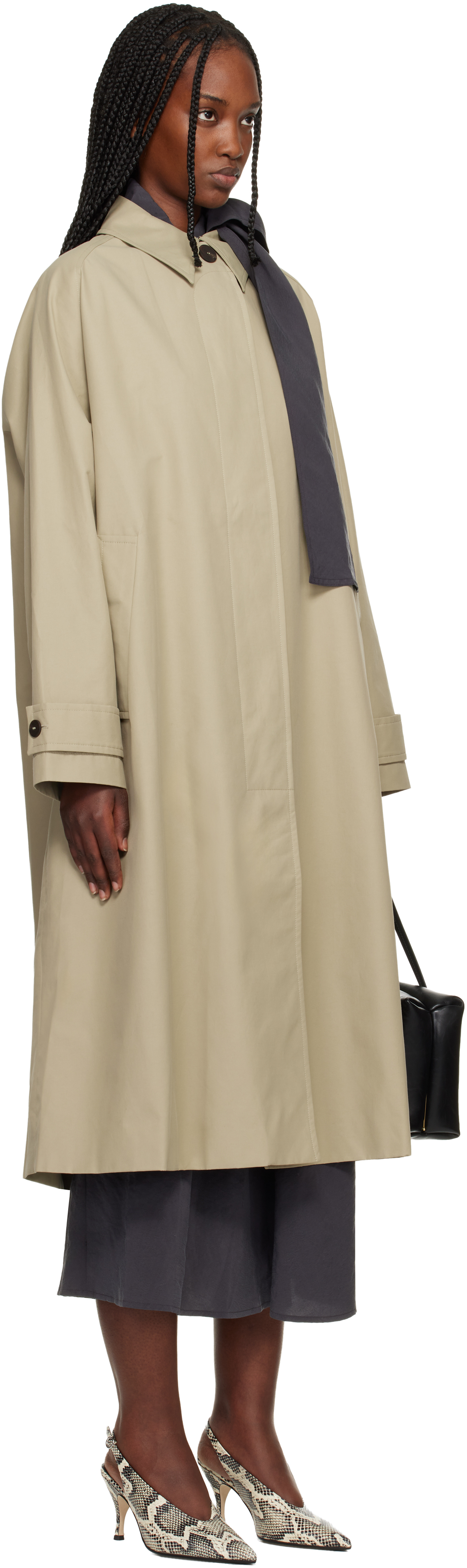 Beige Holin Technical Cotton Trench Coat