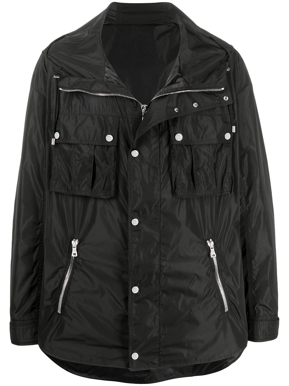 Zip-front drawstring jacket - Black