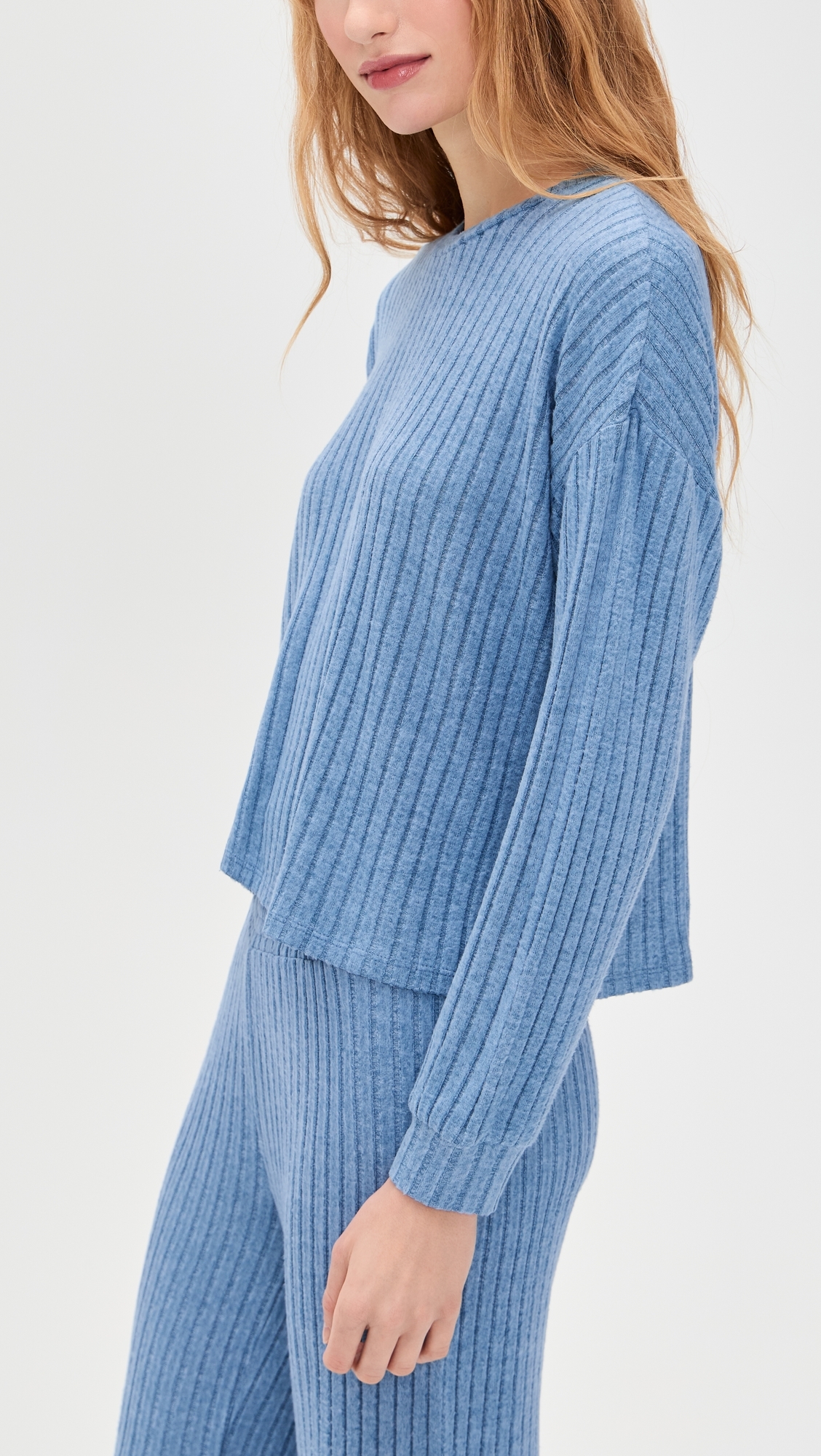 Daydream Rib Long Sleeve Tee Oceanic Blue