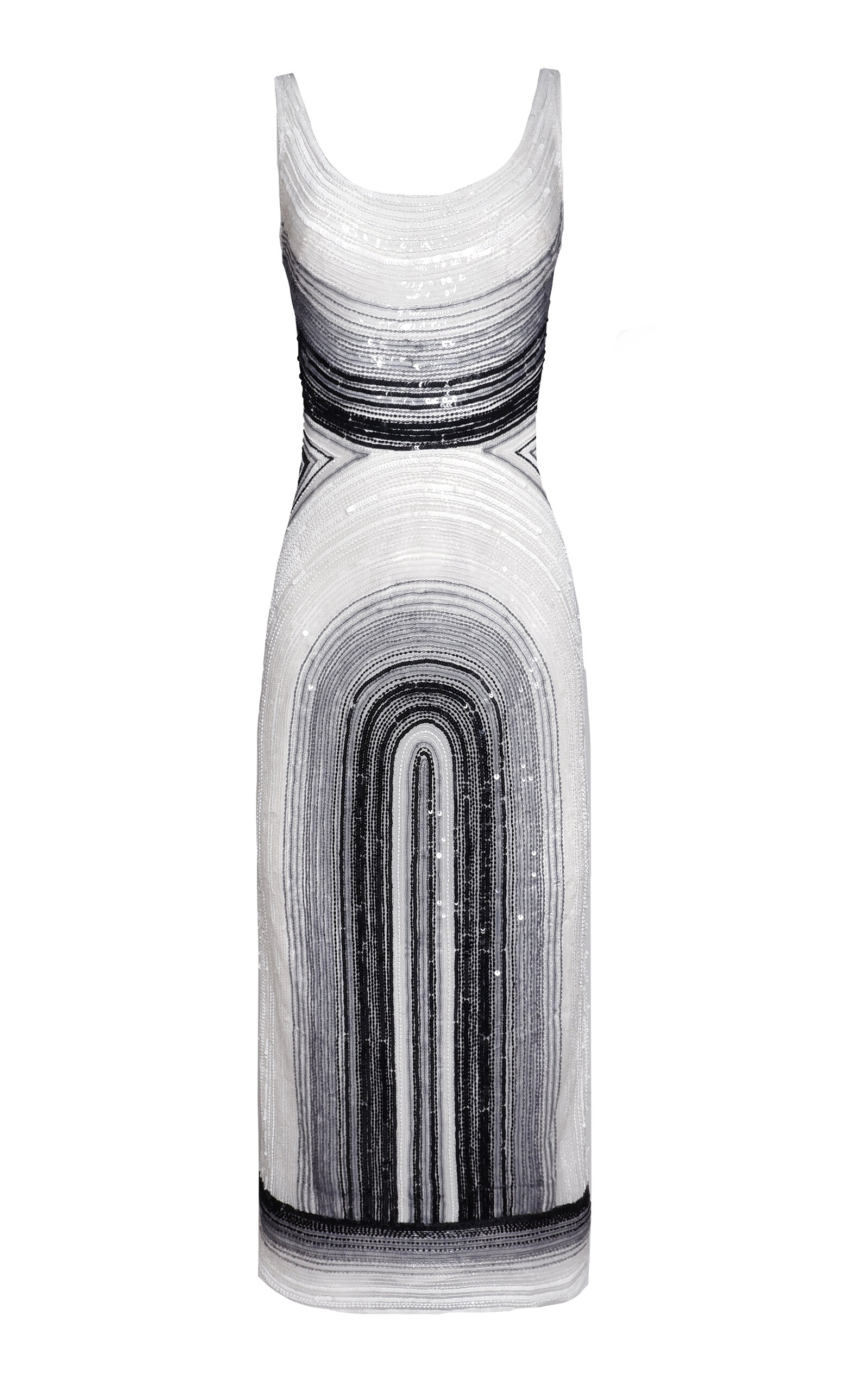 Abstract Print Beaded Midi Dress