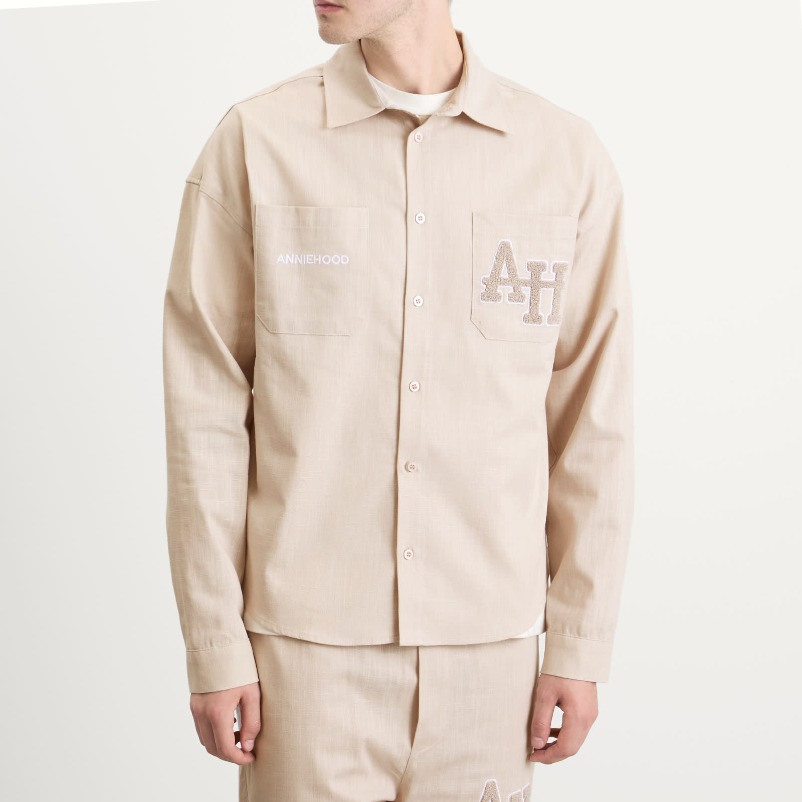 Men's College Linen Shirt Natural