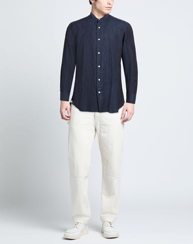 Man Shirt Midnight blue Size 16 ½ Linen