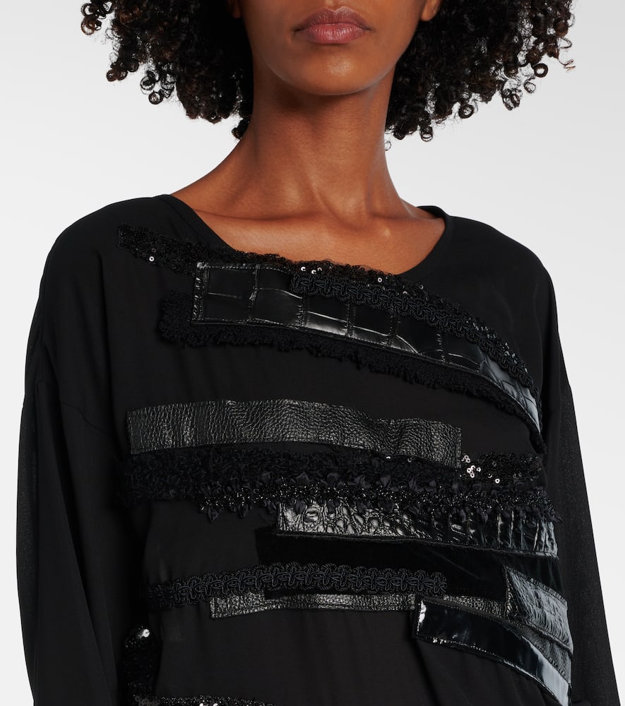 Asymmetrical paneled midi dress