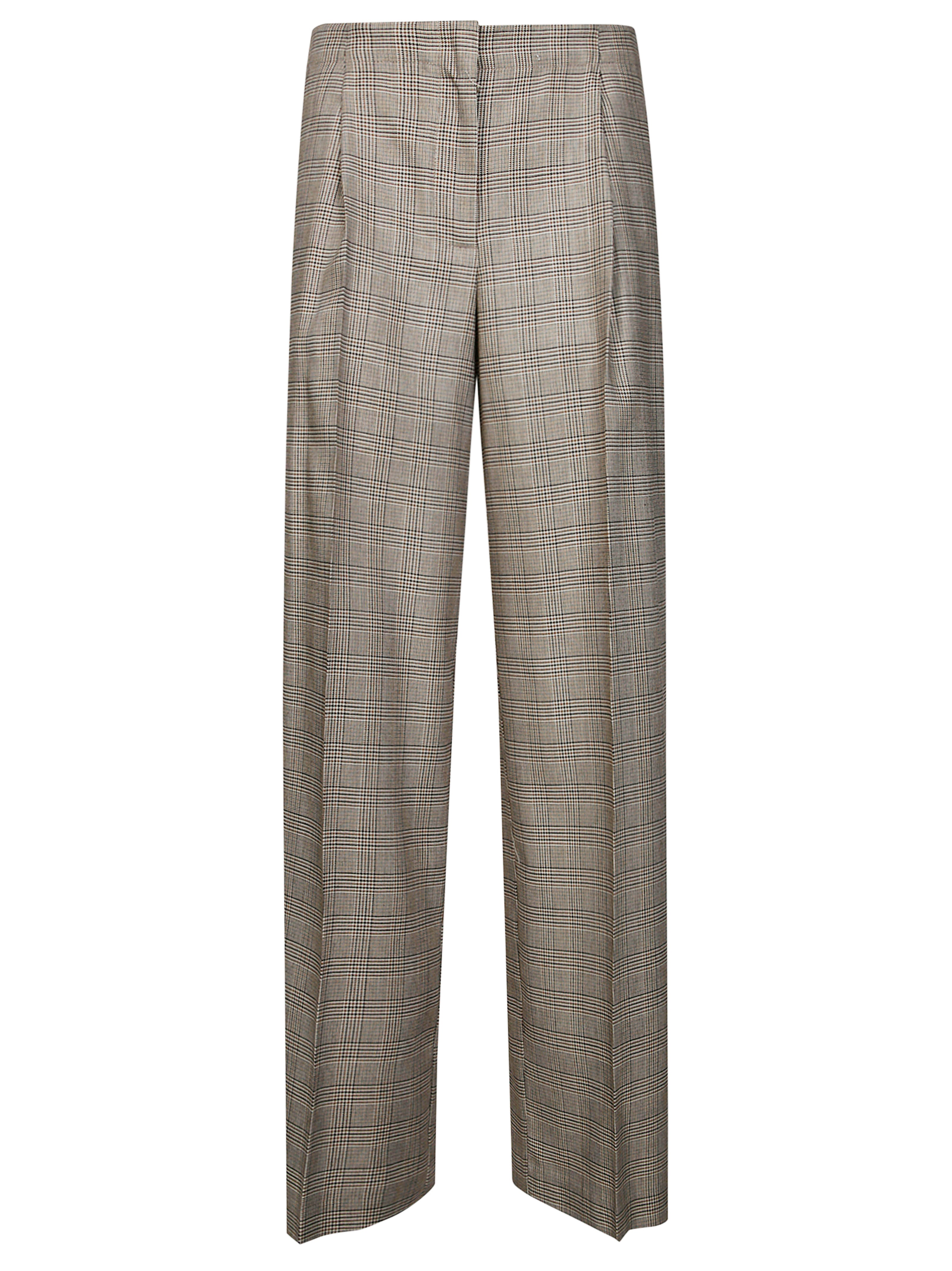 Wide-Leg Low-Rise Tartan Pants for Women