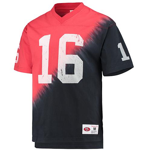 Men's Joe Montana Black/Red San Francisco 49ers Retired Player Name & Number Diagona