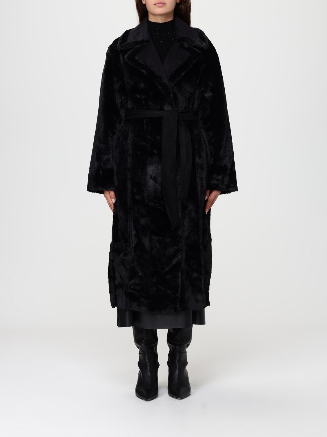 Fur Coat Woman color Black