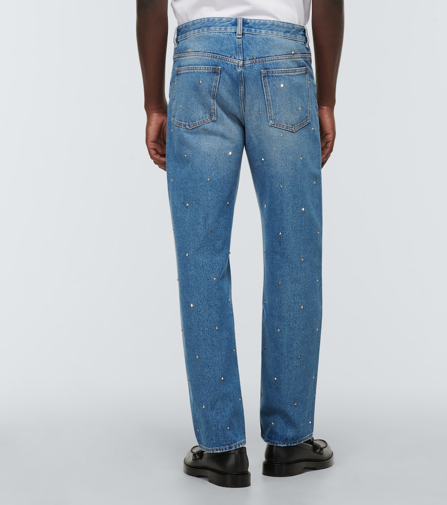 Rockstud cotton denim jeans