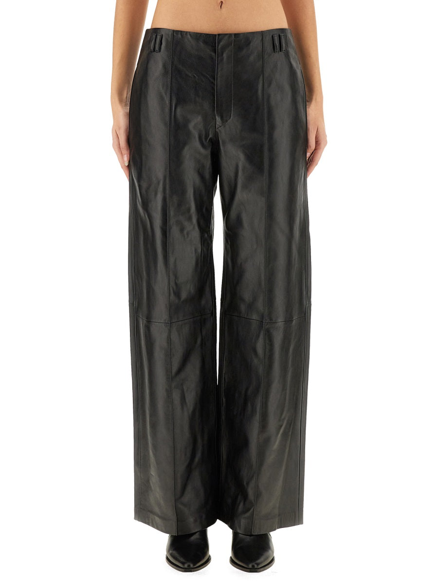 Ciara High-rise Leather Wide-leg Pants